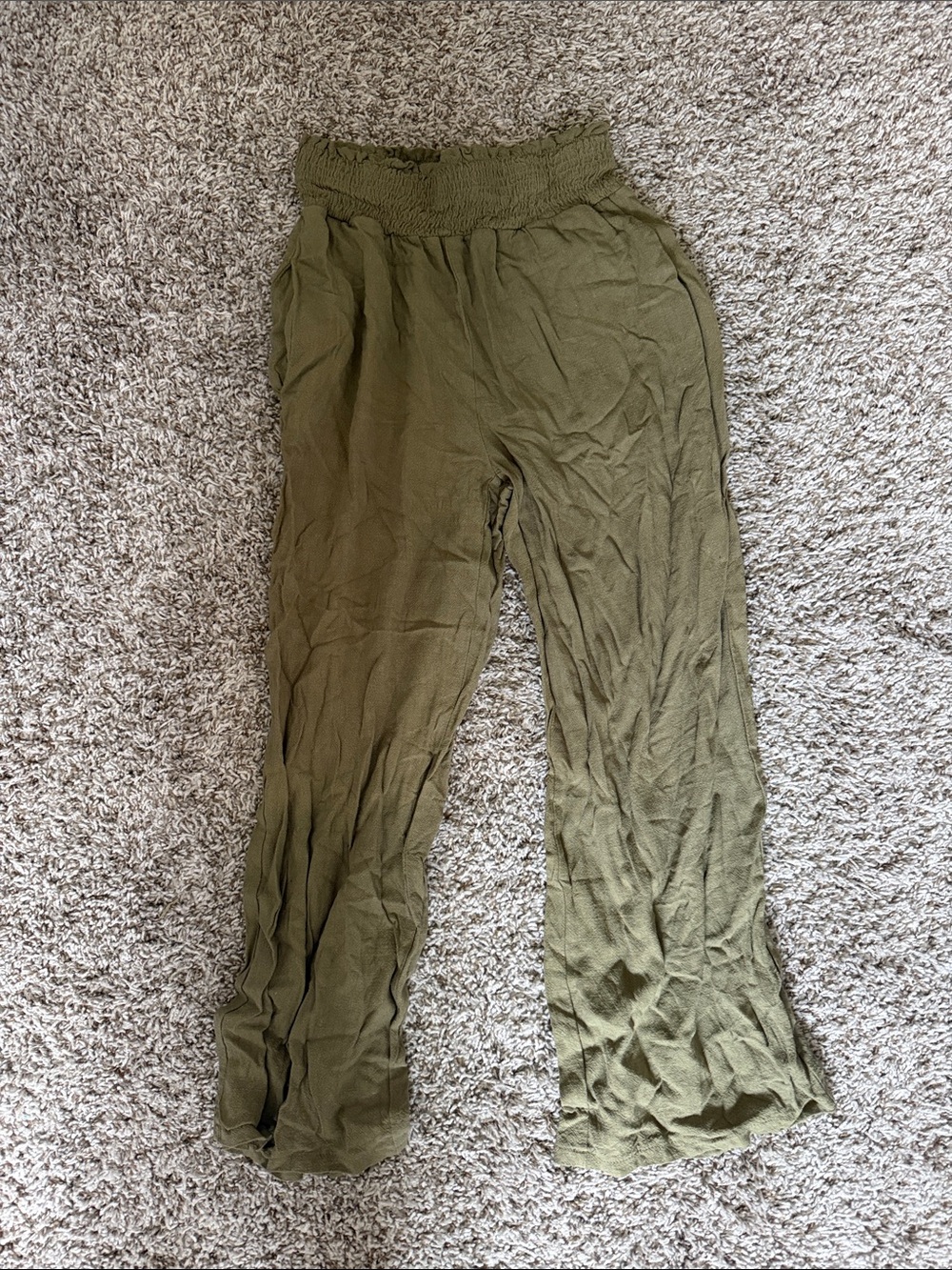 SHEIN Olive Green Wide Leg Pants